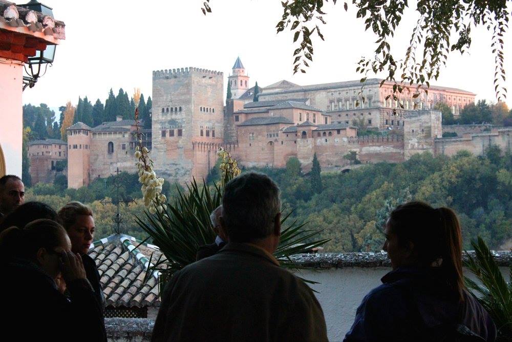 View of the Alhambra from a viewpoint in Granada