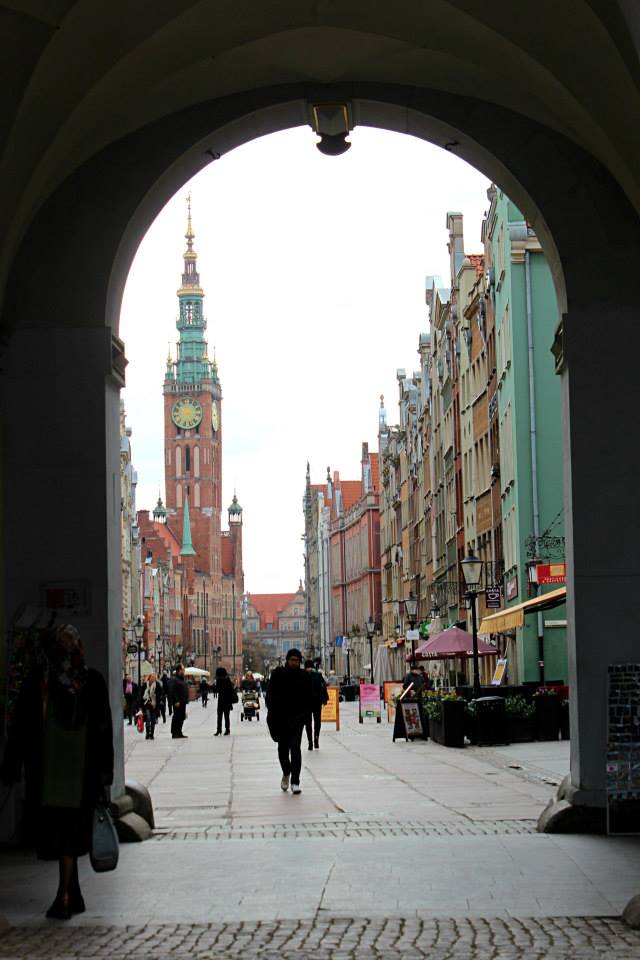 view of the old town of gdansk from an arch