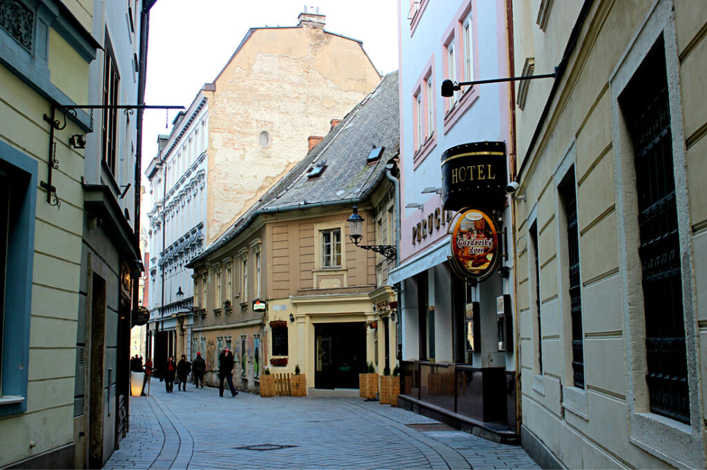 walking the streets of Bratislava