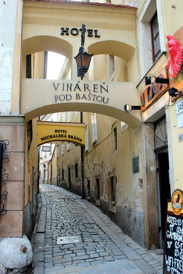 narrow beautiful street in the old town of bratislava